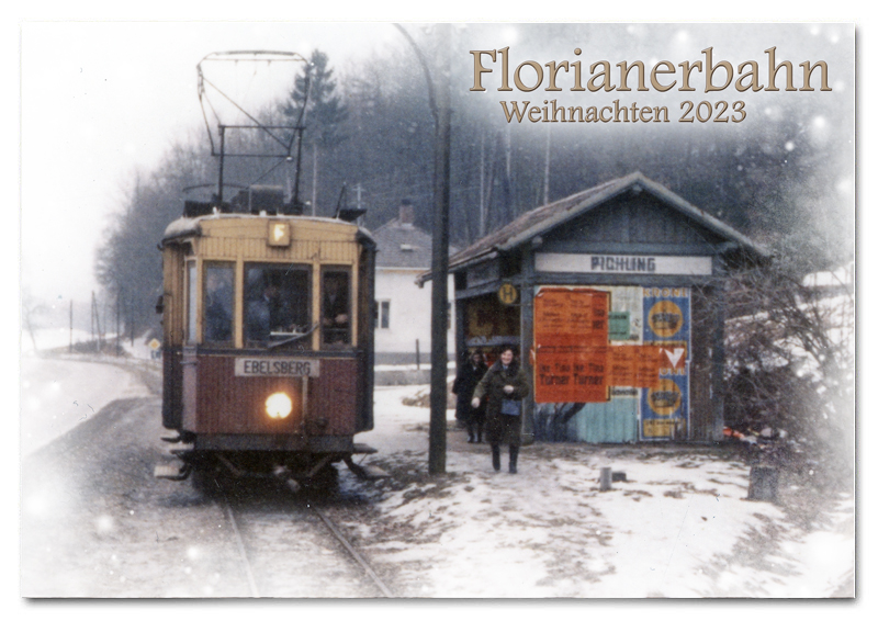 Garnitur der Florianerbahn im Winter 1973/74 in Pichling Lokalbahn.